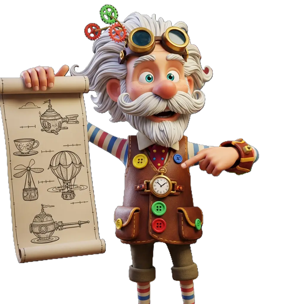 Inventors Time Machine assembly artwork