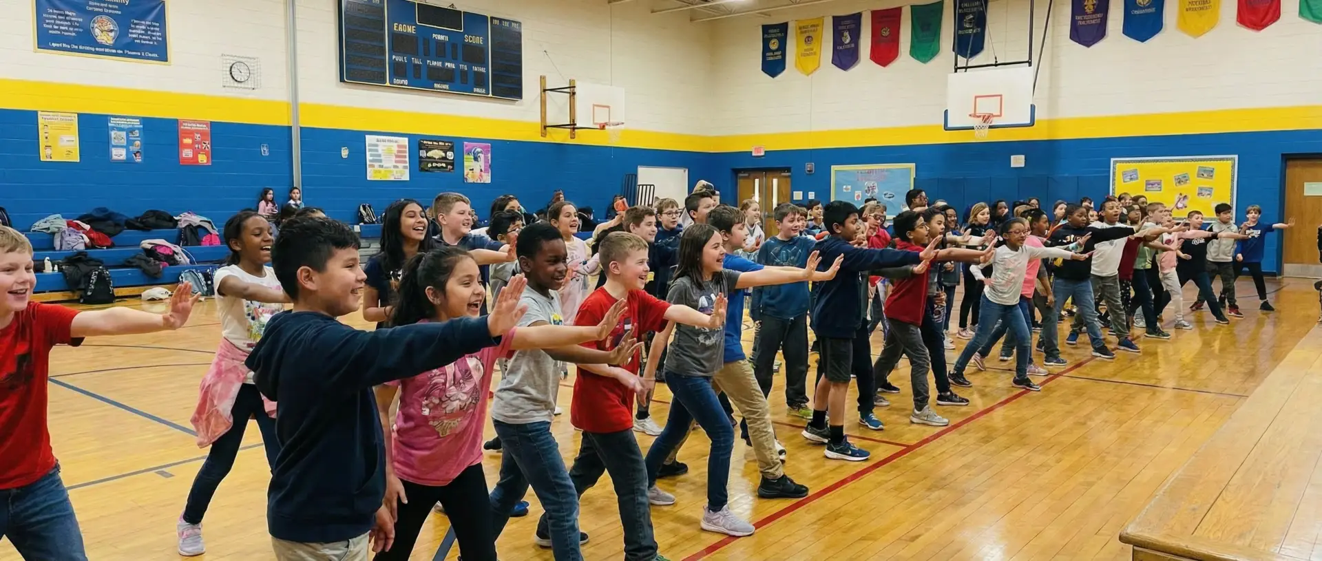 Students participating in the Stand Up, Step In, Stop Bullying! assembly